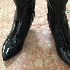 Italian made black leather boots